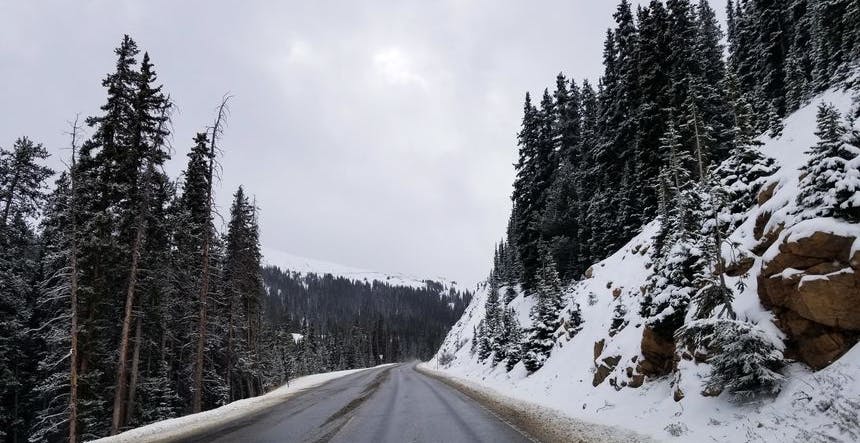 Clear roads on highway 6 over Loveland pass