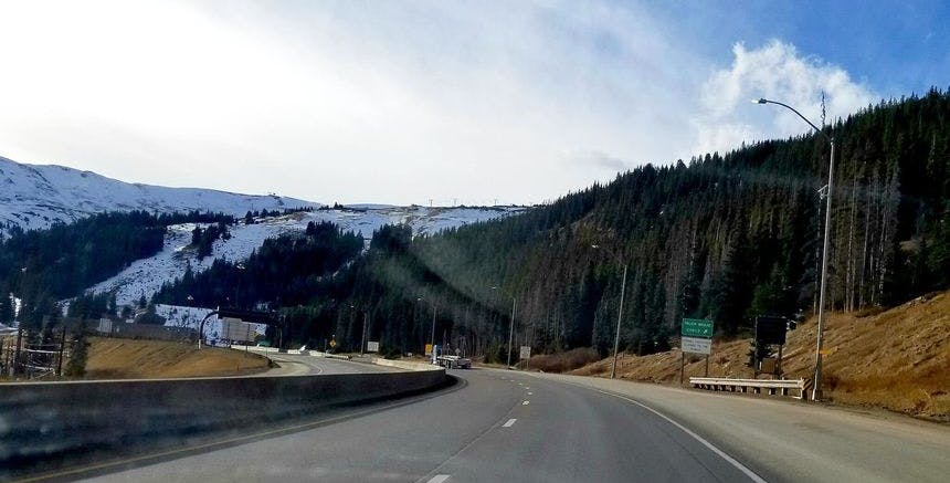 I-70 Westbound approach to the Eisenhower Tunnel
