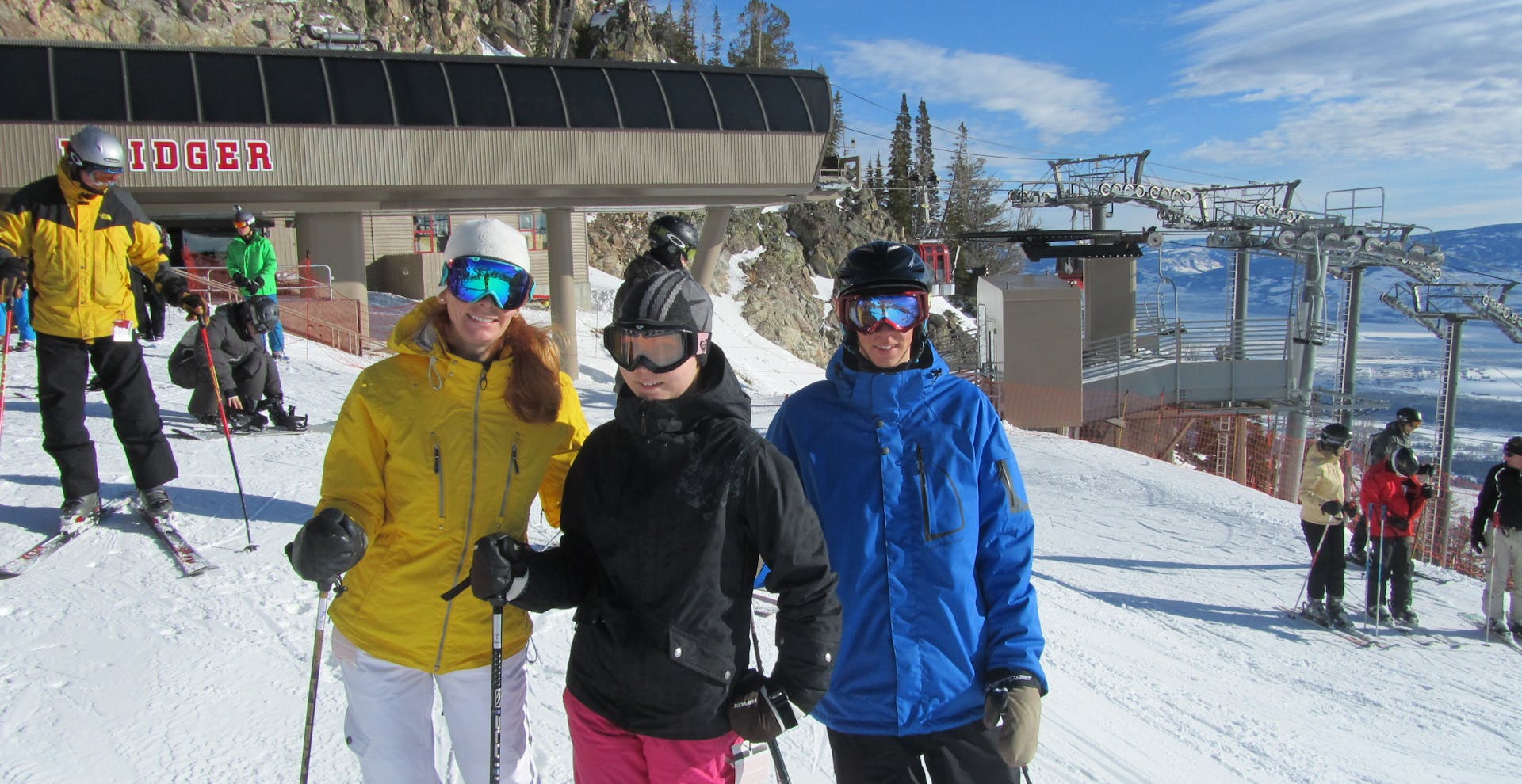A family at Jackson Hole Mountain Ski Resort
