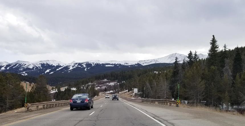 I-70 eastbound from Vail pass view of Copper mountain
