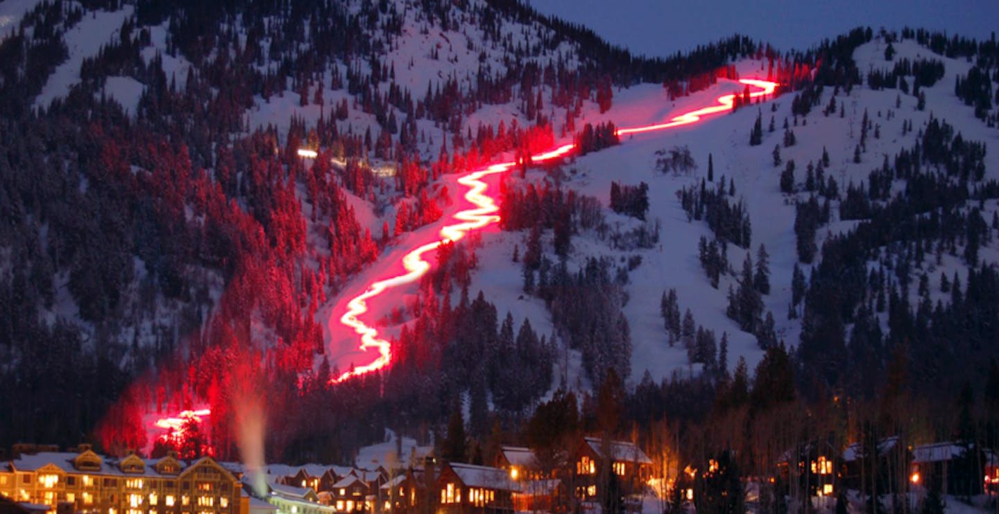 Jackson Hole Mountain Sports School torchlight parade