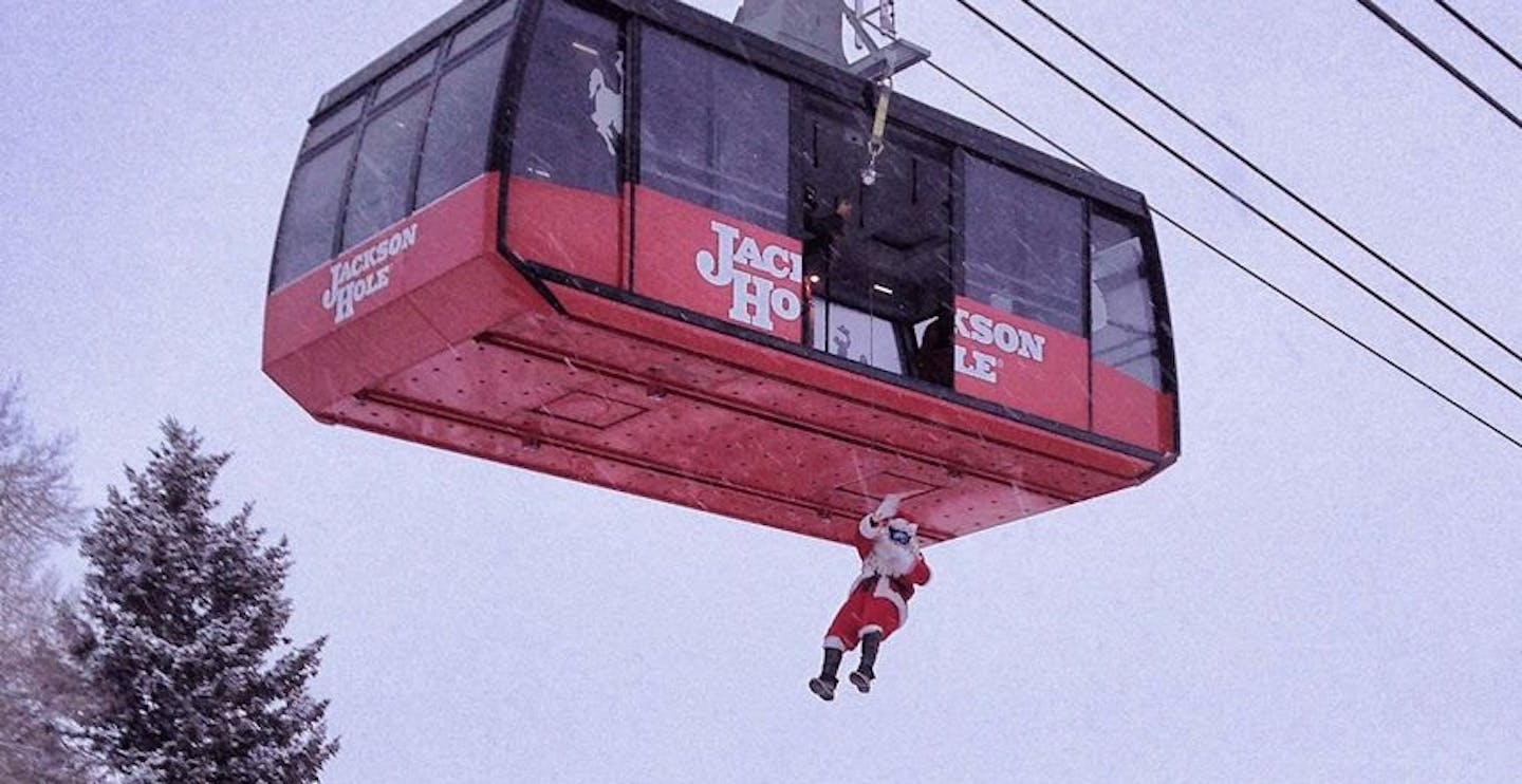 Santa on Jackson Hole Gondola