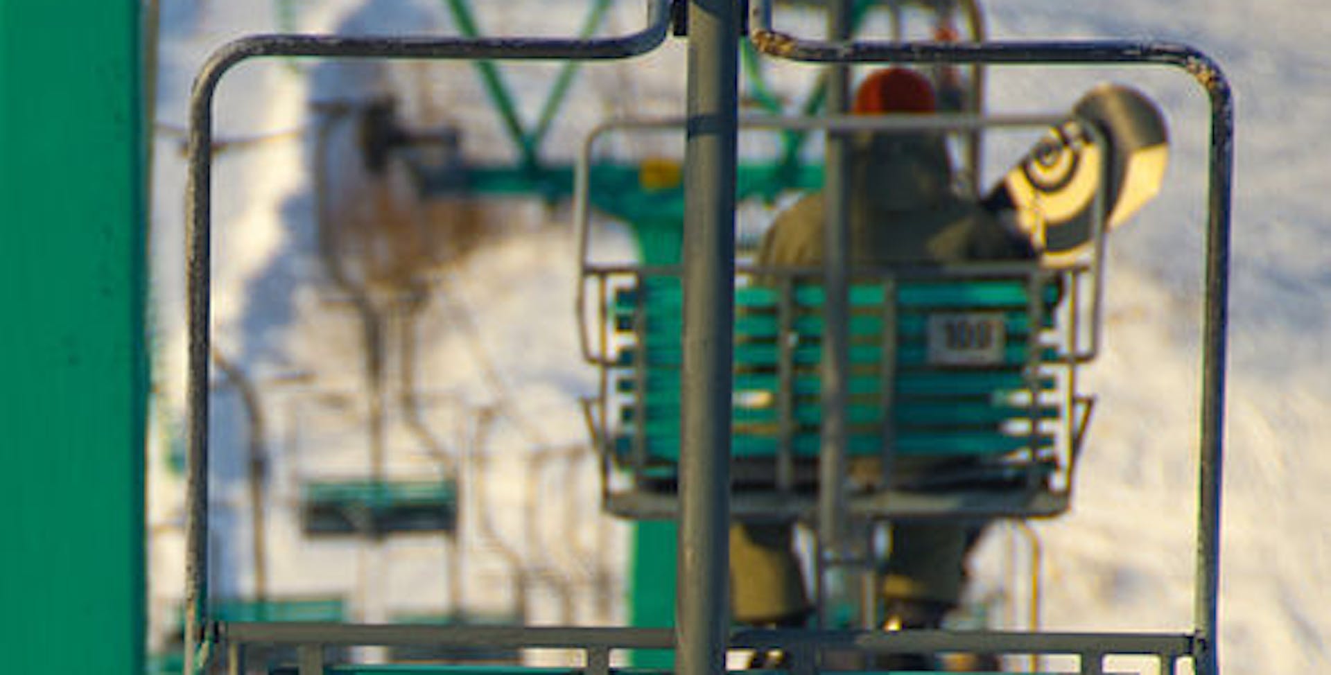 Snowboarder on chairlift