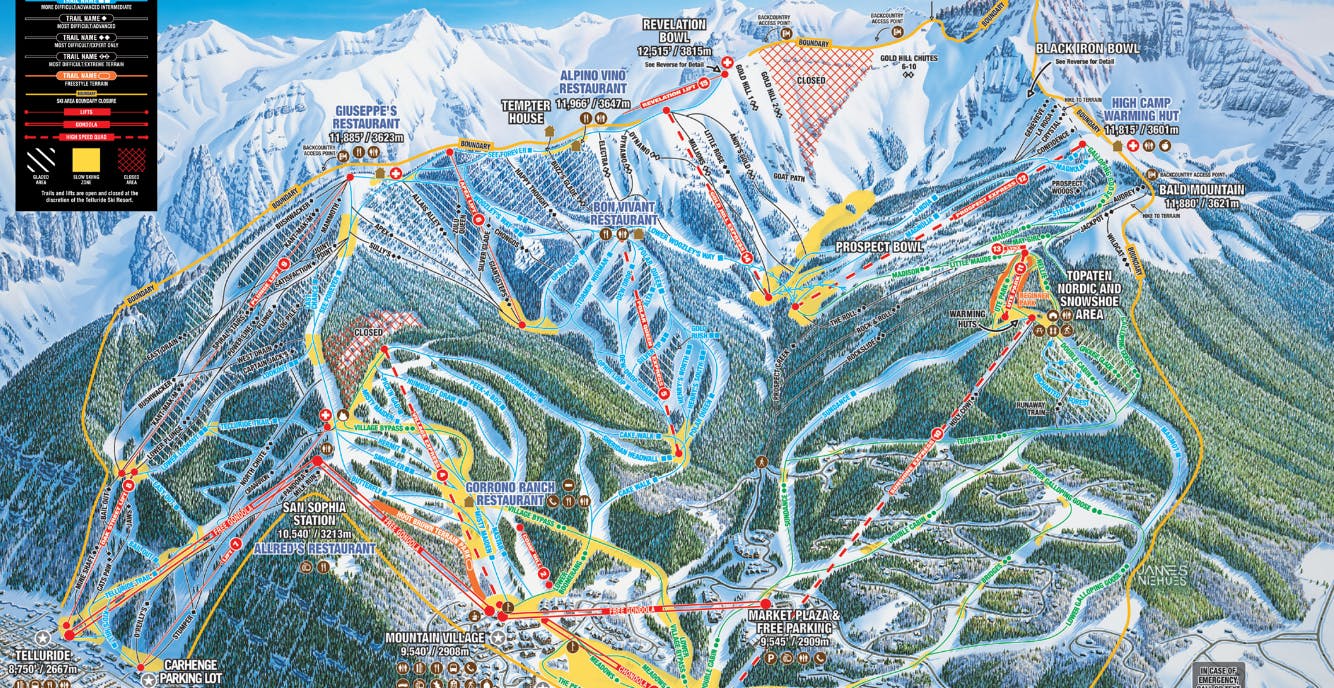 Telluride ski resort trail map
