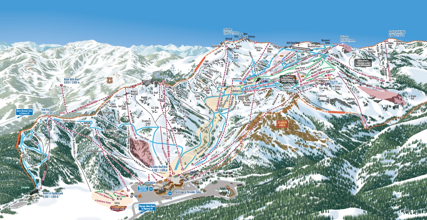 Palisades Trail map