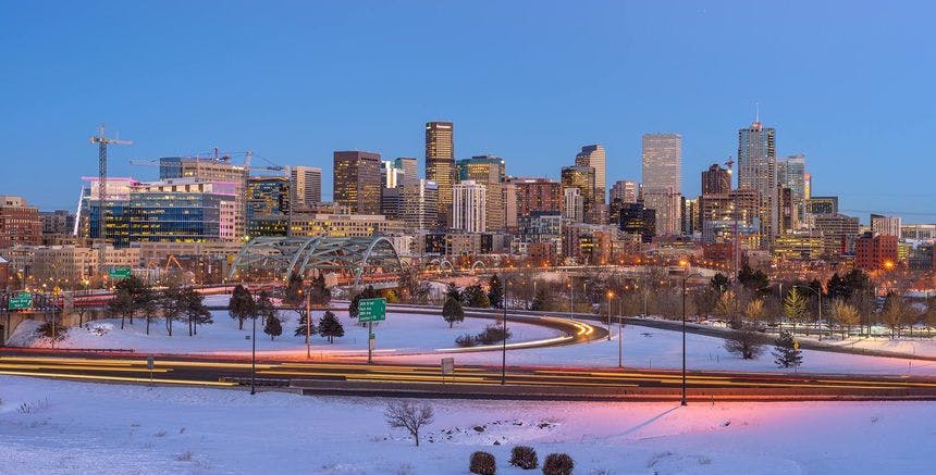 Denver City in winter