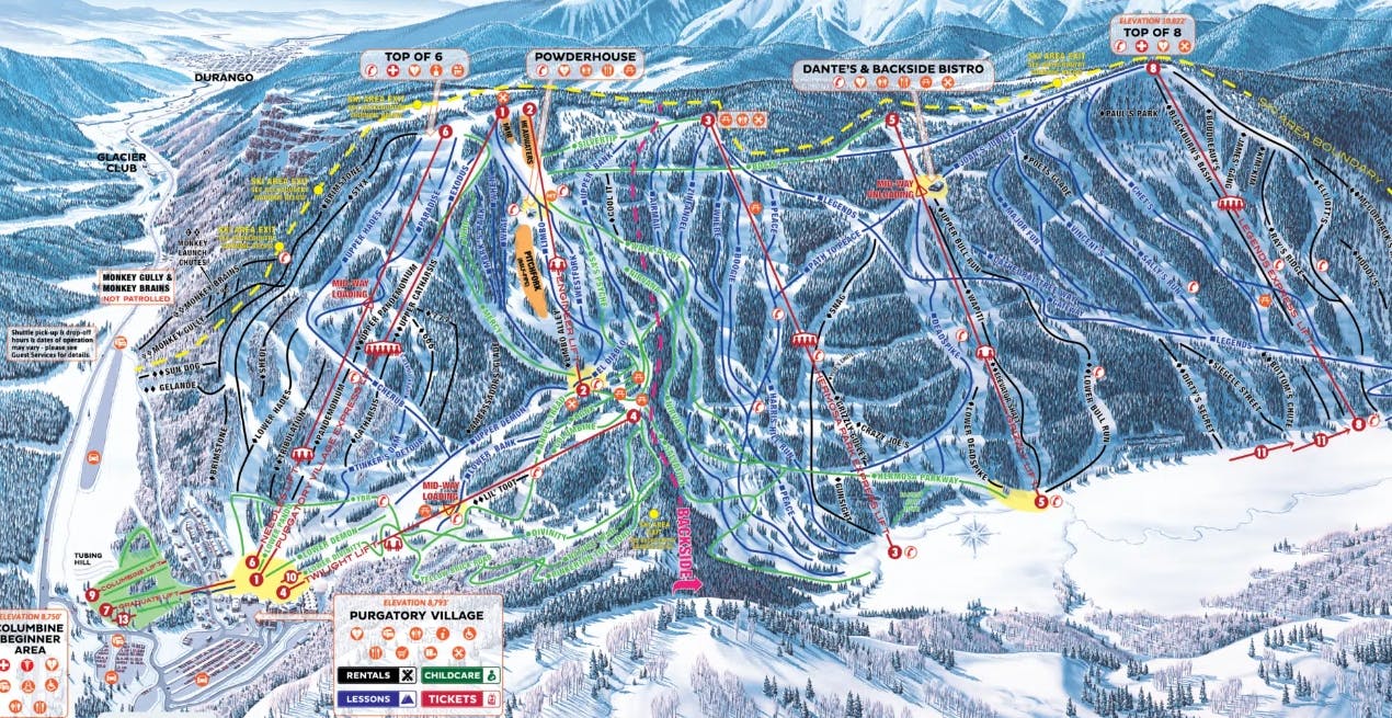 Purgatory Resort Trail Map