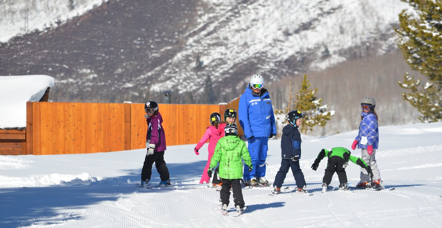 Child ski group lesson at Vail Ski Resort