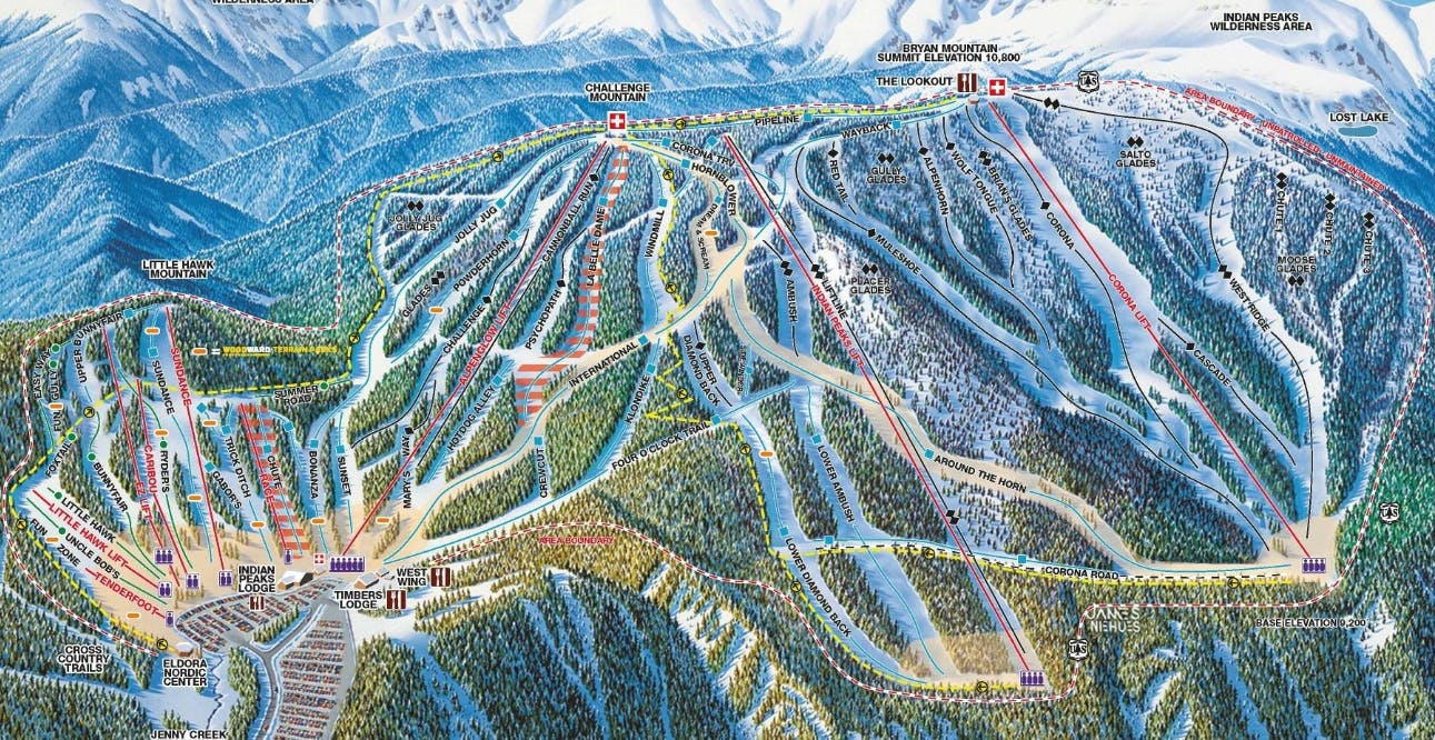 Eldora Mountain Resort Trail Map