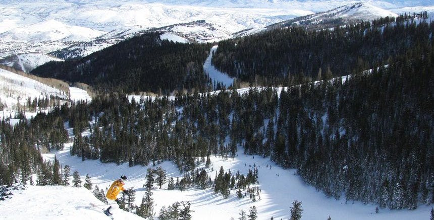 Skiing on the slope