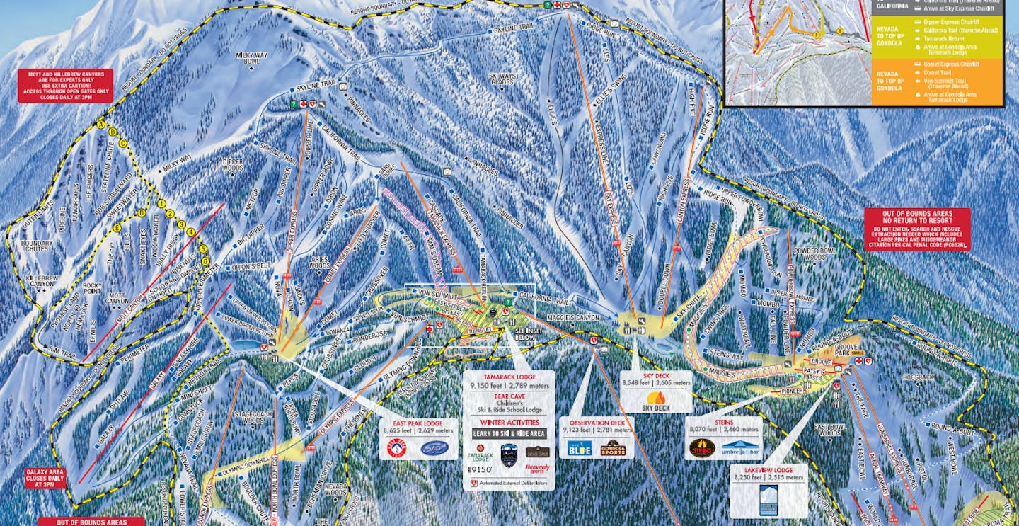 Heavenly Ski Resort Trail map