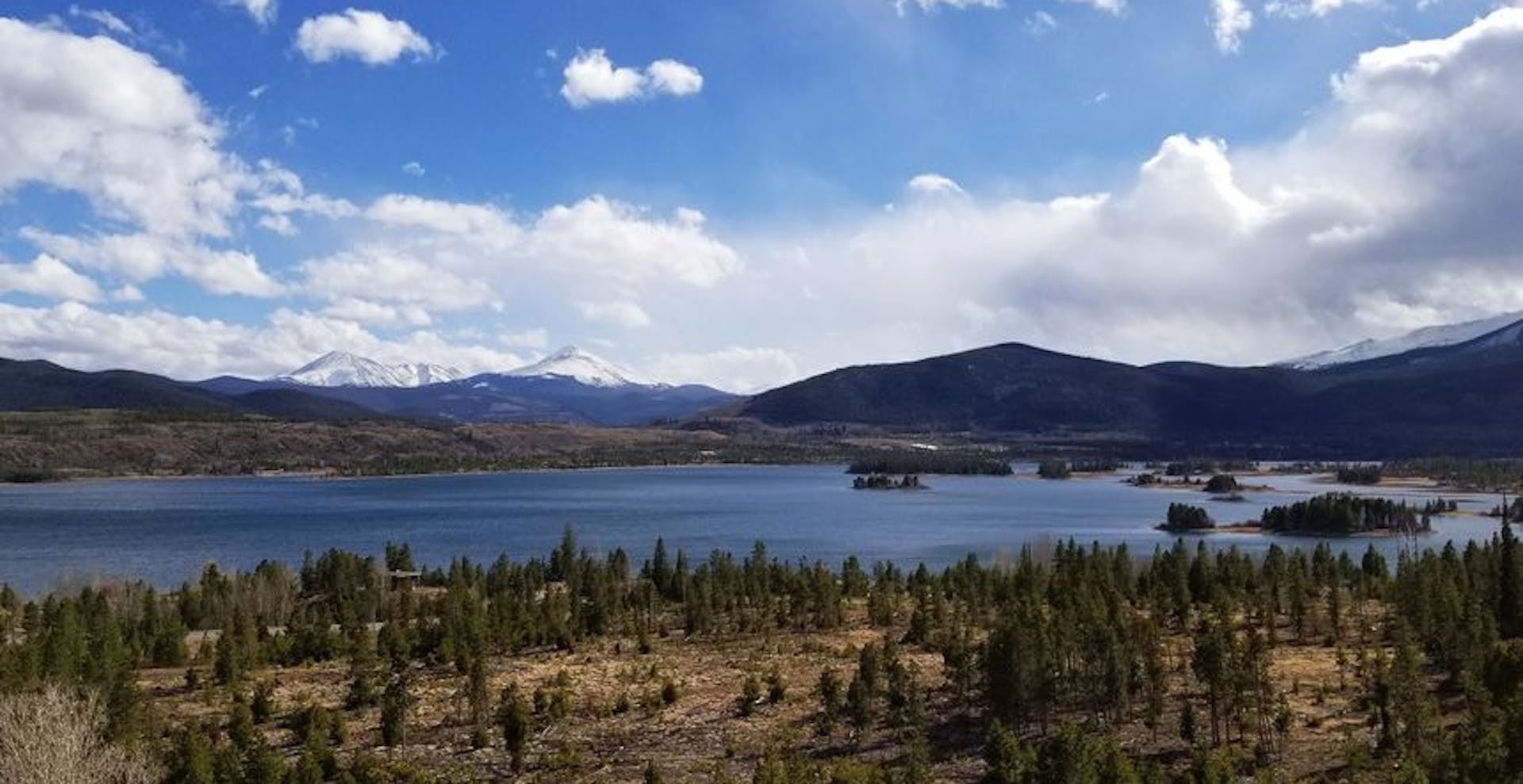 View of Dillon Reservoir from I-70