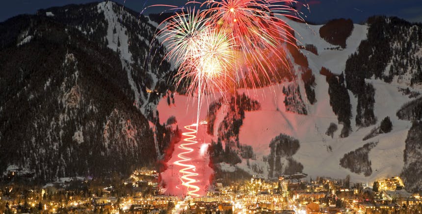 New Year's Eve celebrations at a ski resort