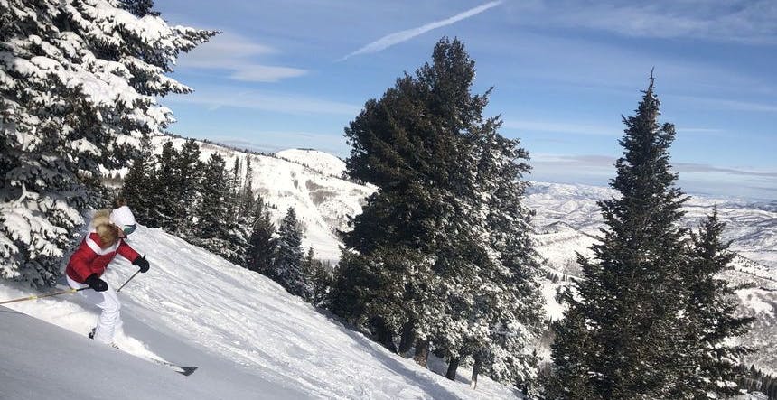 Skiing down Park City slopes