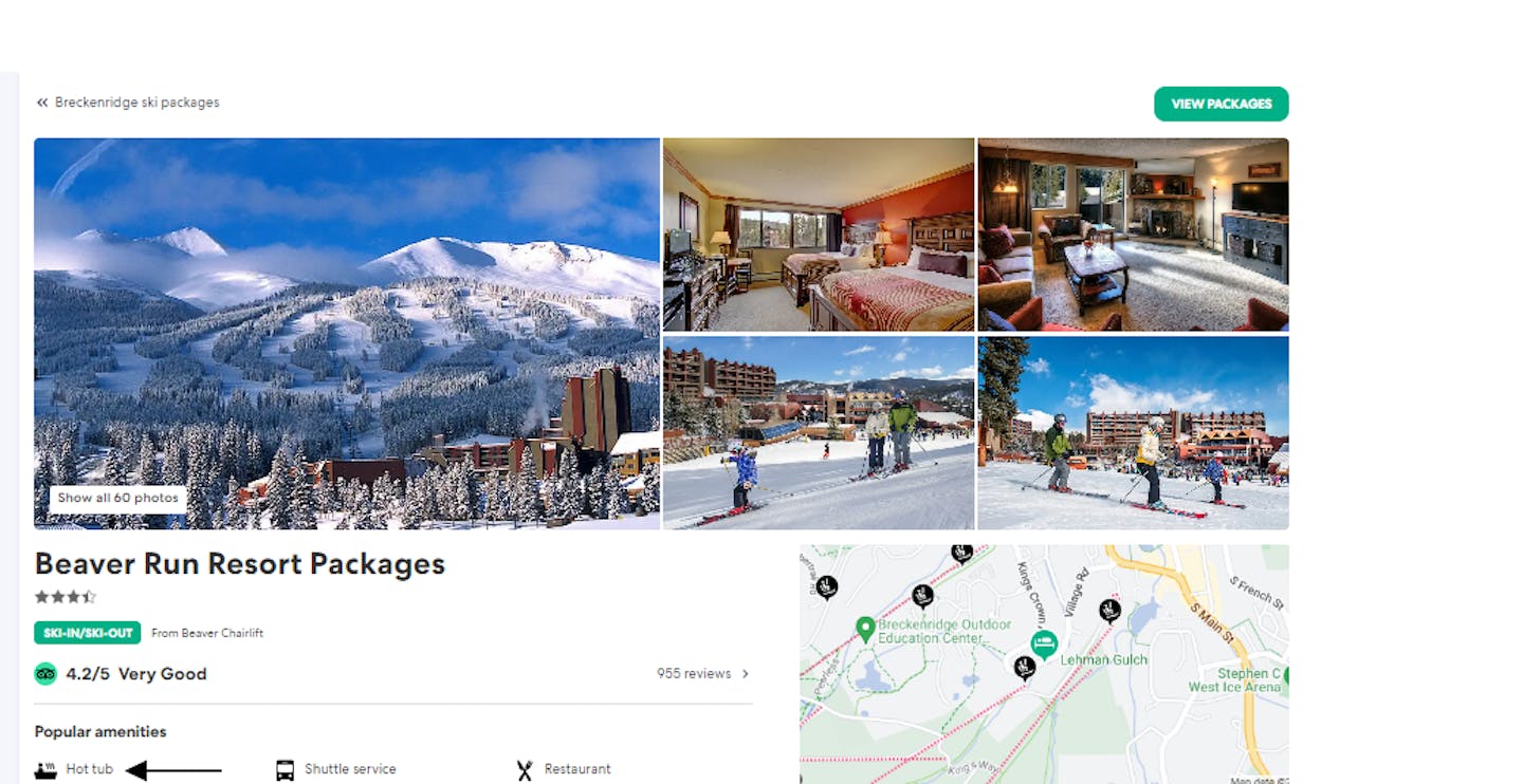 Amenities list.