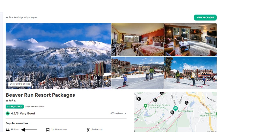 Amenities list.