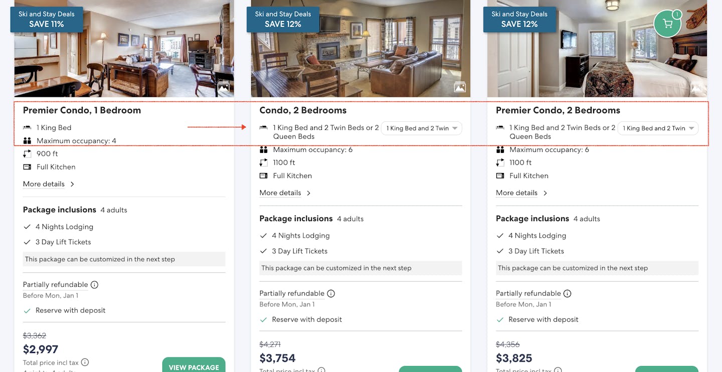 Rooms detail list.