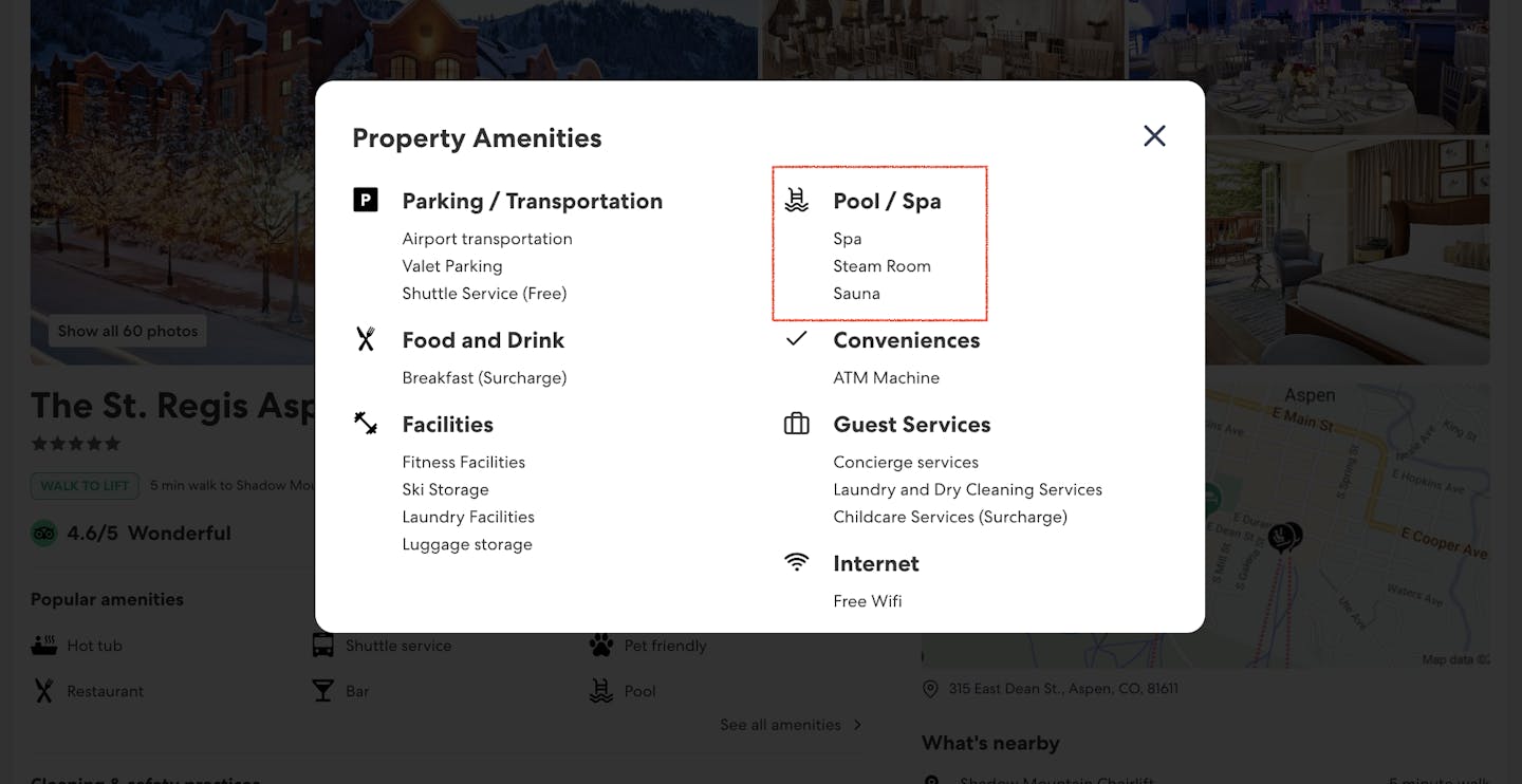 Pool/Spa amenities.