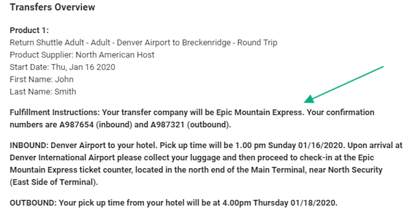 Transfer Info