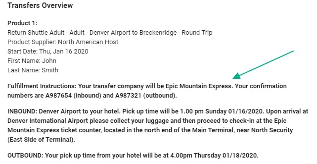 Transfer Info