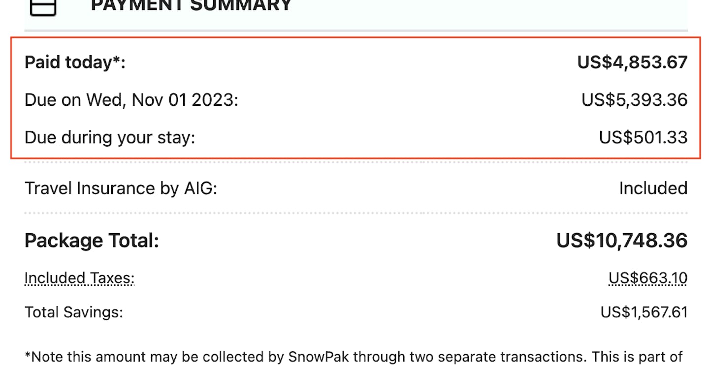 Payment Summary