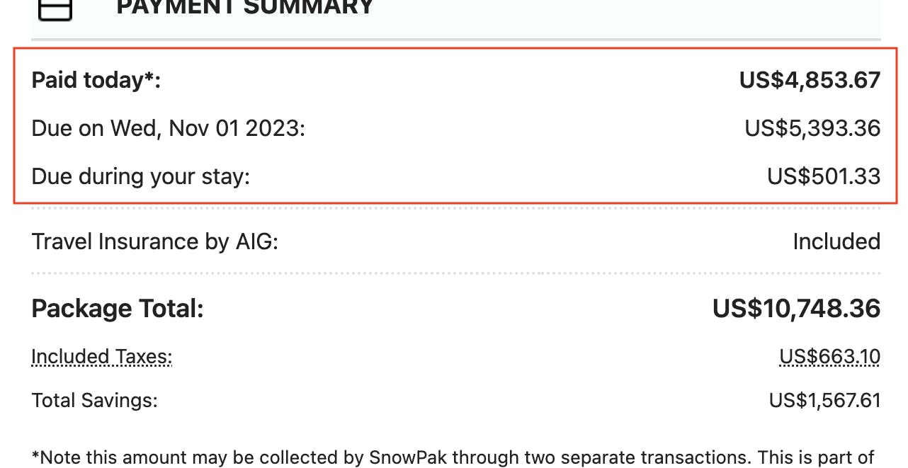Payment Summary