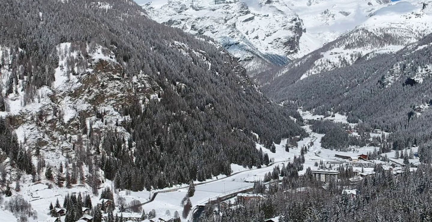 Looking over the charming alpine village