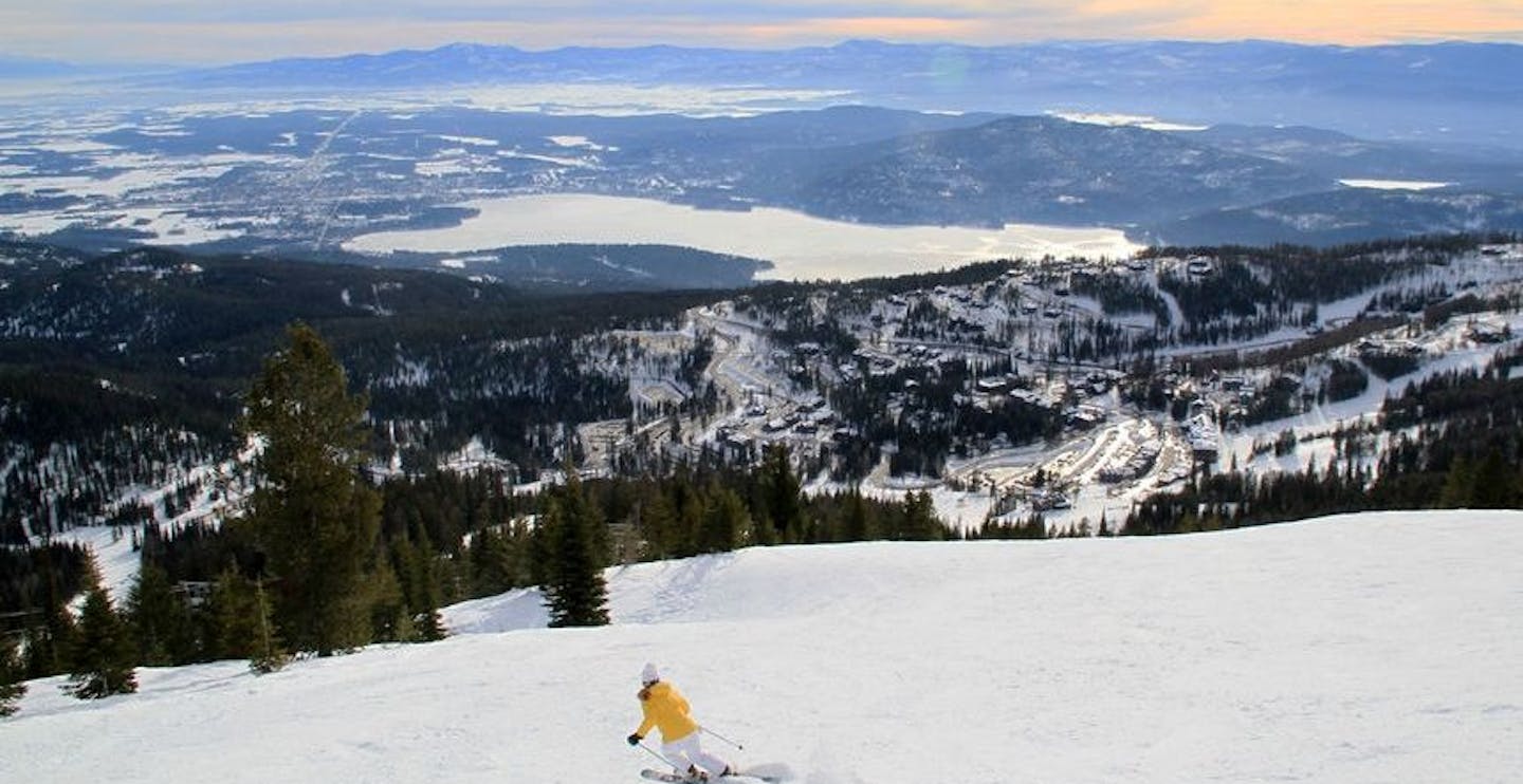Ski with incredible views of Whitefish Lake