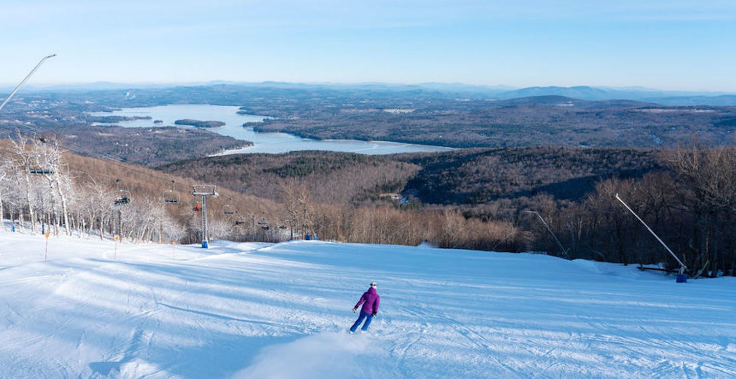 Skiing down towards Lake Sunapee (Photo credit: Mount Sunapee) 