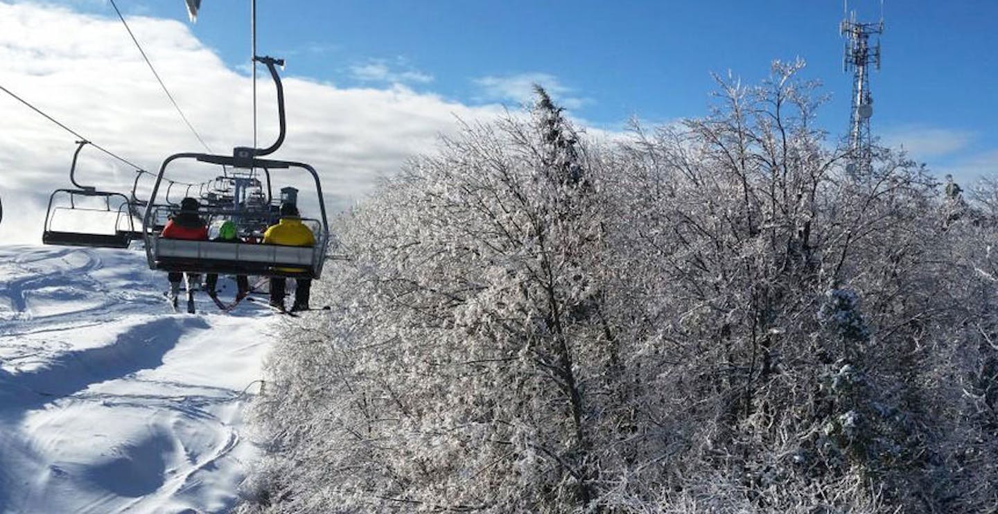 Ride the chairlift to the highest vertical drop in the area! (Photo credit: Calabogie Peaks)
