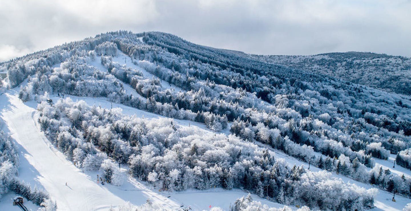 Plenty of skiable terrain and enchanting snow covered trees (Photo credit: Snowshoe Resort)