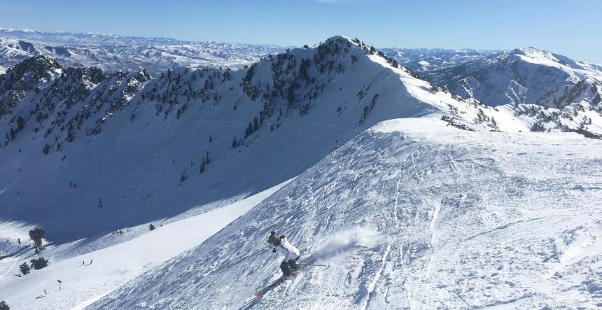 Top of Strawberry Gondola going down Main Street at Snowbasin!