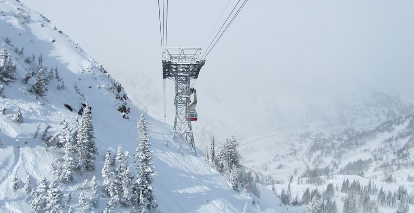 Snowbird Tram taking us to the top!