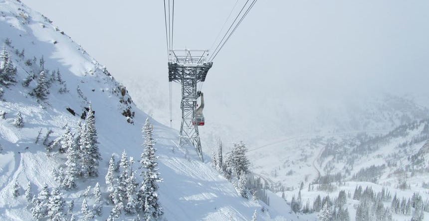 Snowbird Tram taking us to the top!