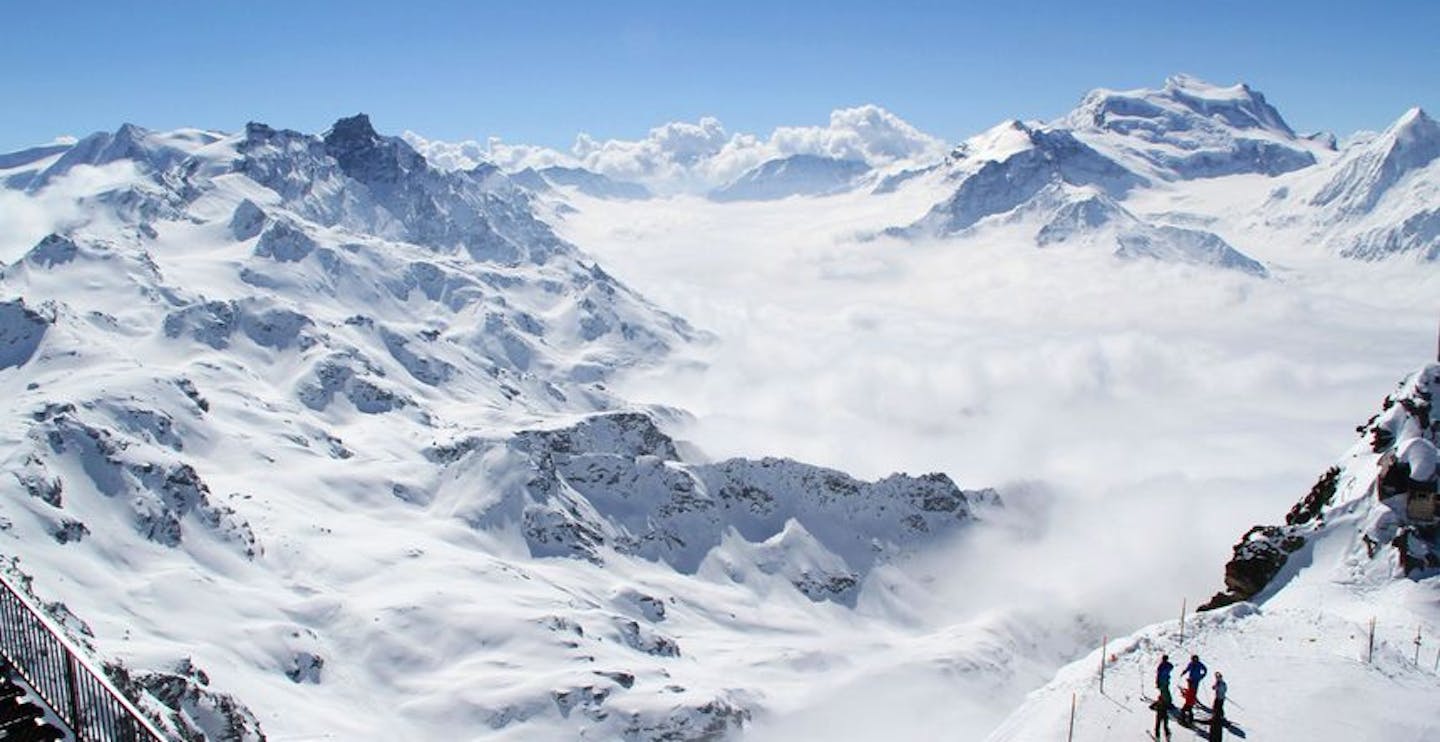 Enjoy the incredible views from the top of Mont Fort or ride down if you dare.