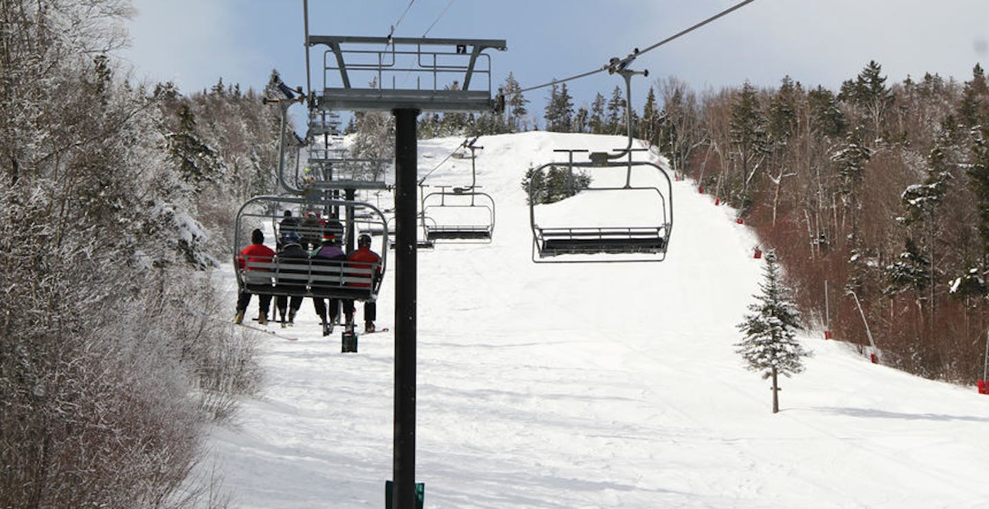 The West Mountain Express Chairlift at the Bretton Woods ski area on the East Coast of the United States.