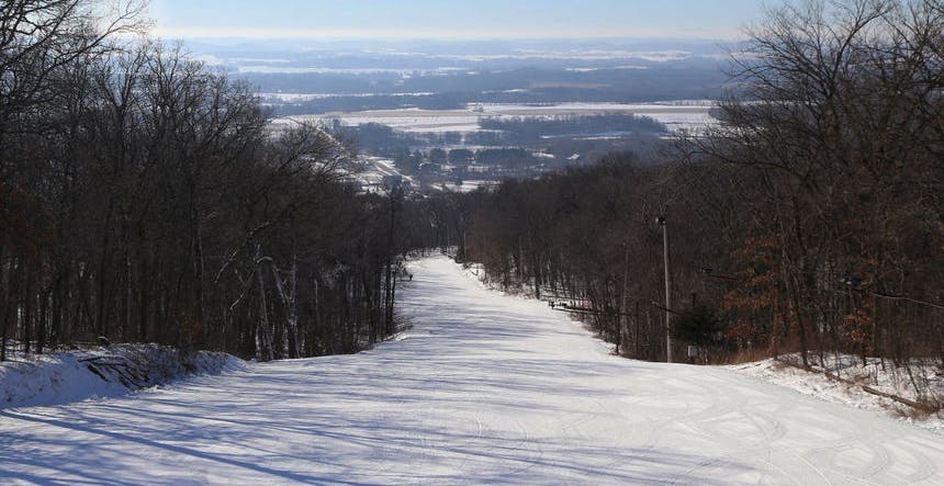 Ski with views of the Wisconsin River! (Photo credit: Devil's Head)