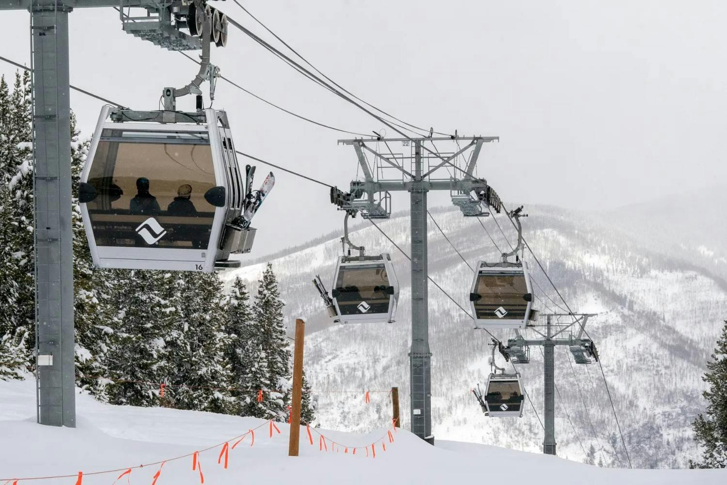 Gondola ride at Vail near Denver, Colorado.