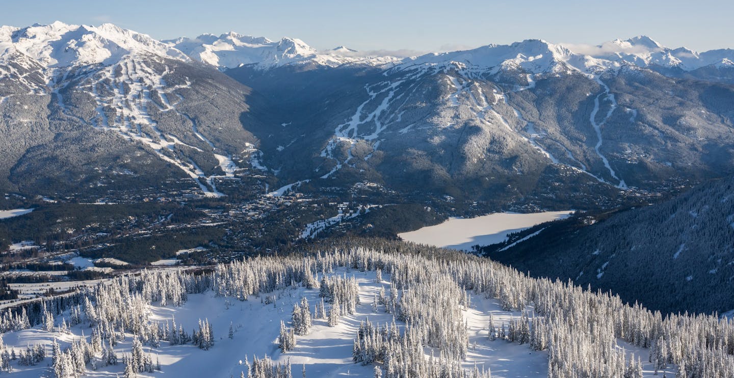Morning over Whistler Blackcomb in British Columbia, Canada.