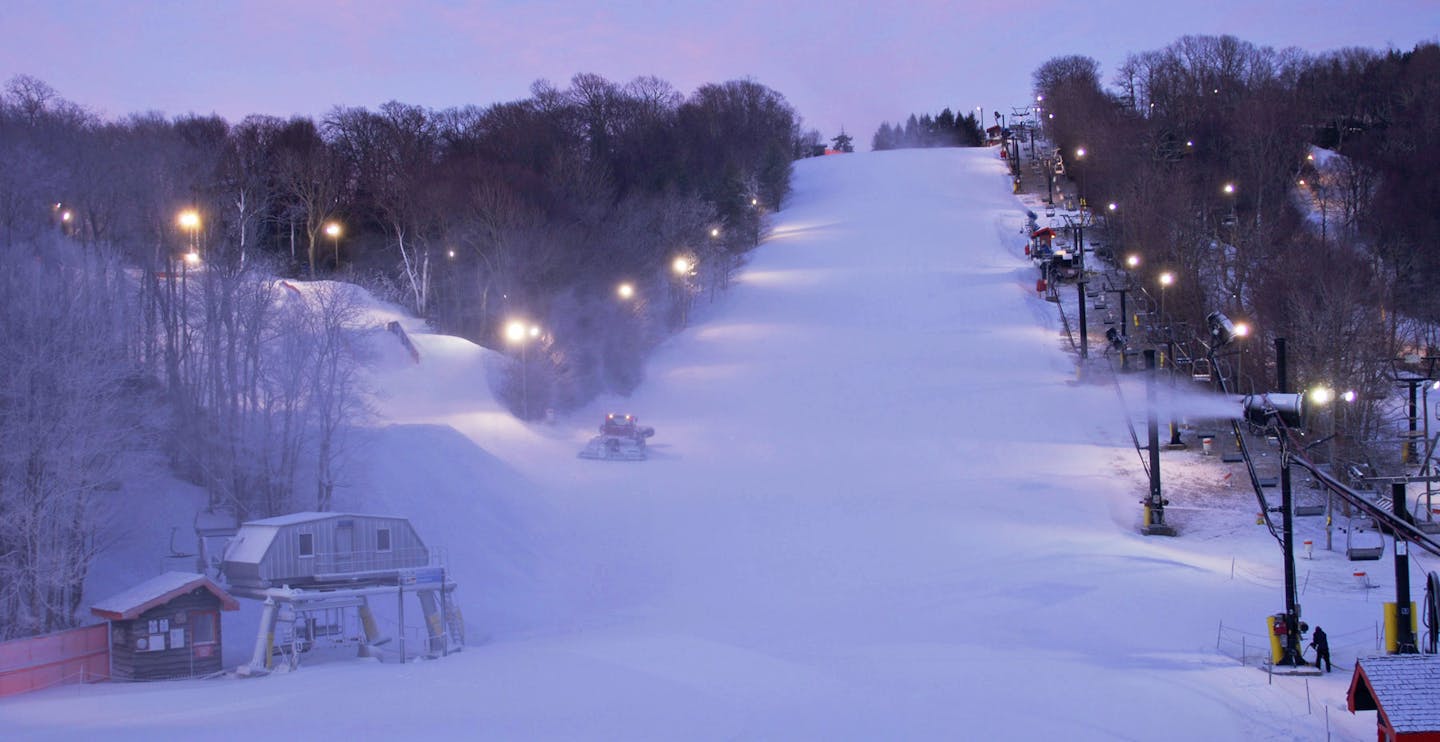 Late evening at Appalachian Ski Mountain in North Carolina in the United States.