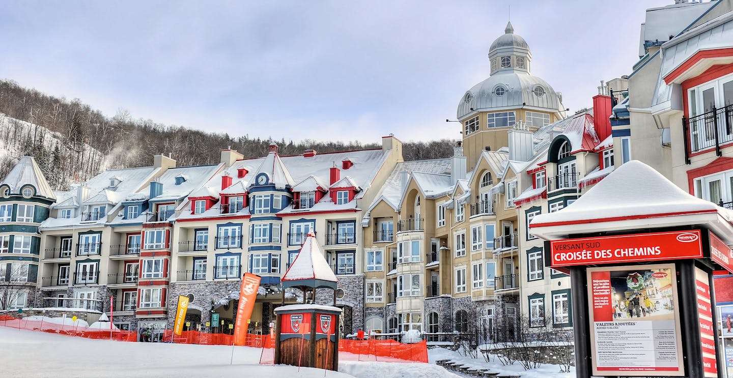 The hotels at Mont Tremblant in Quebec on the East Coast of Canada.