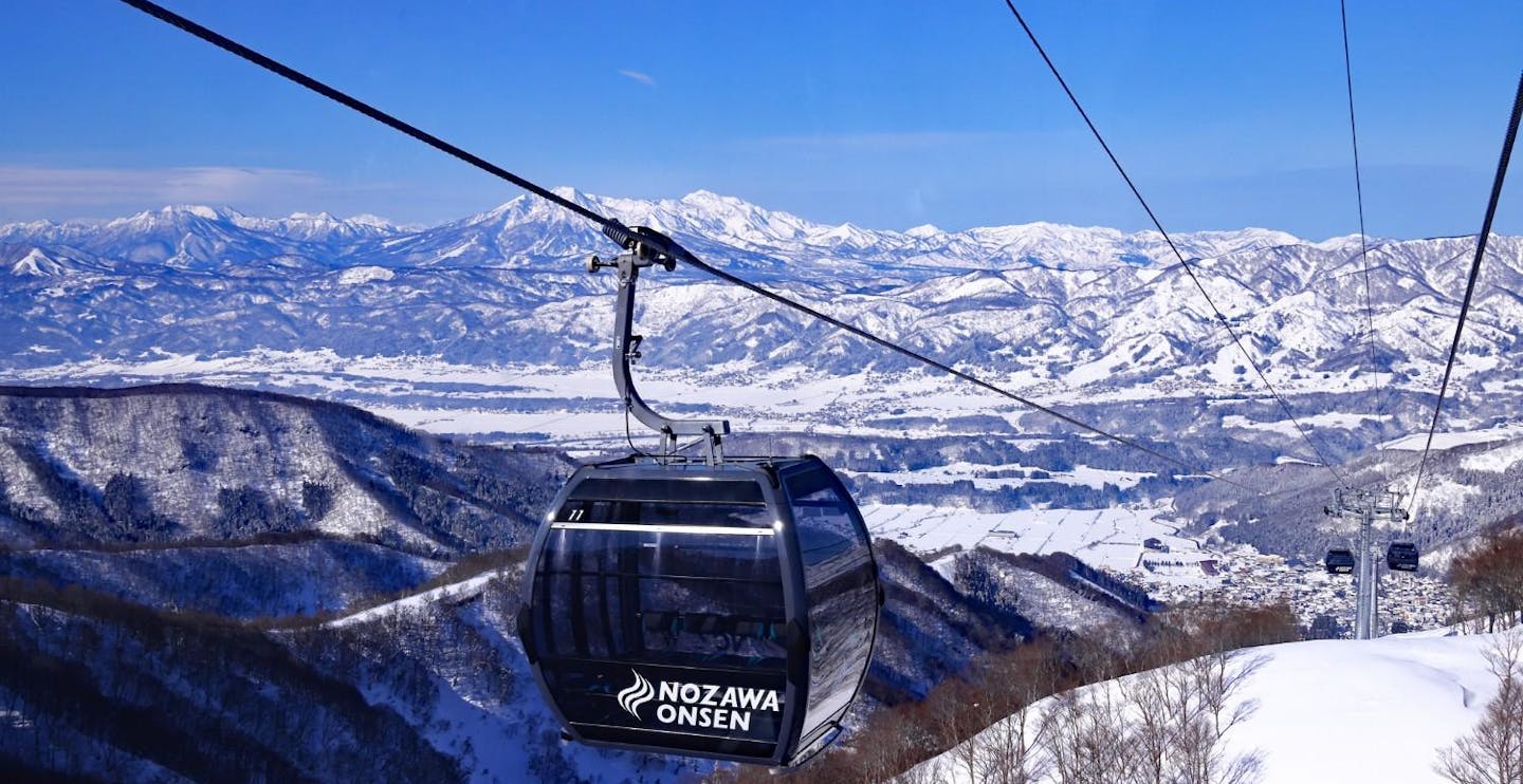 The gondola at Nozawa Onsen in the Nozawaonsen village in Japan.