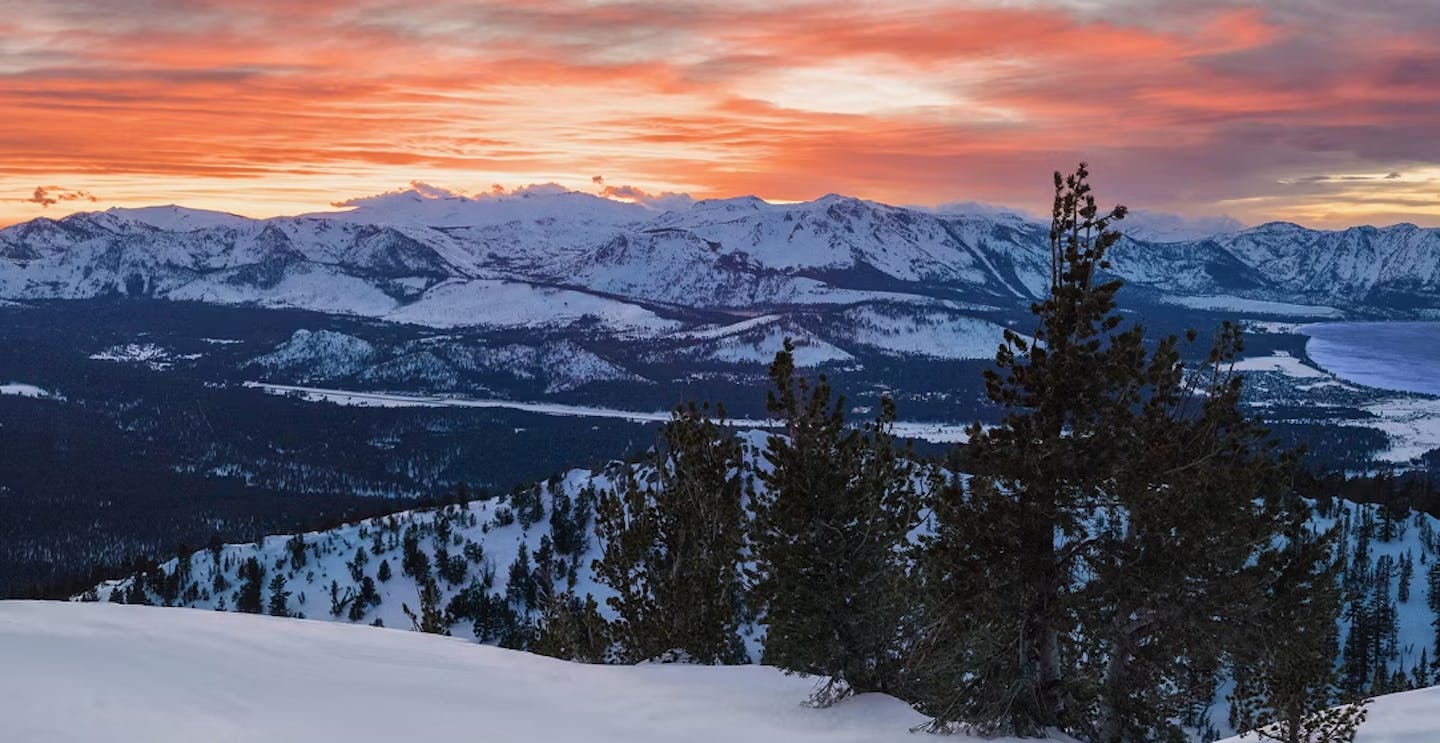 Sunset at Heavenly in California, USA, near Lake Tahoe.