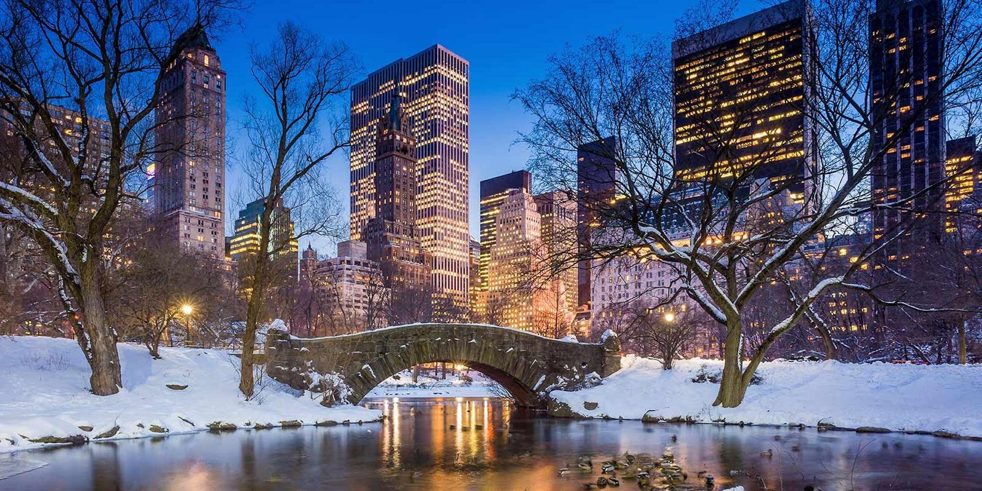 New York City, New York, covered in snow.