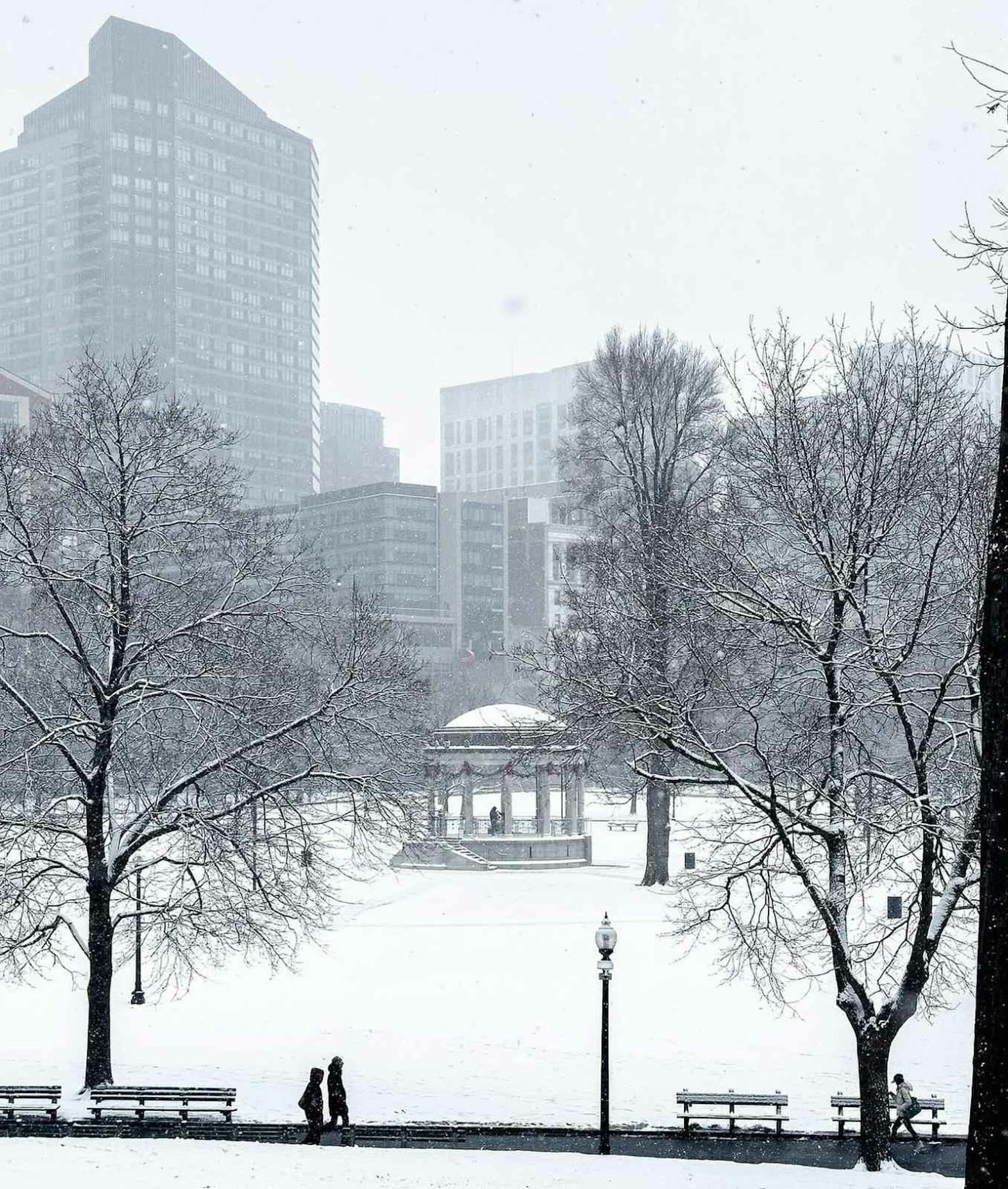 Boston, Massachusetts, covered in snow.