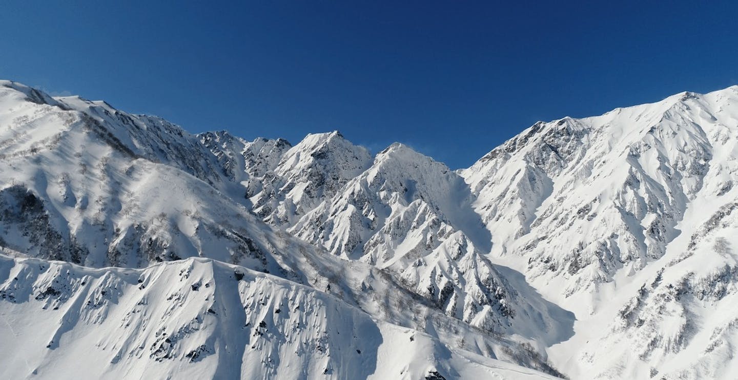 The snowy peaks at Happo One in Japan.