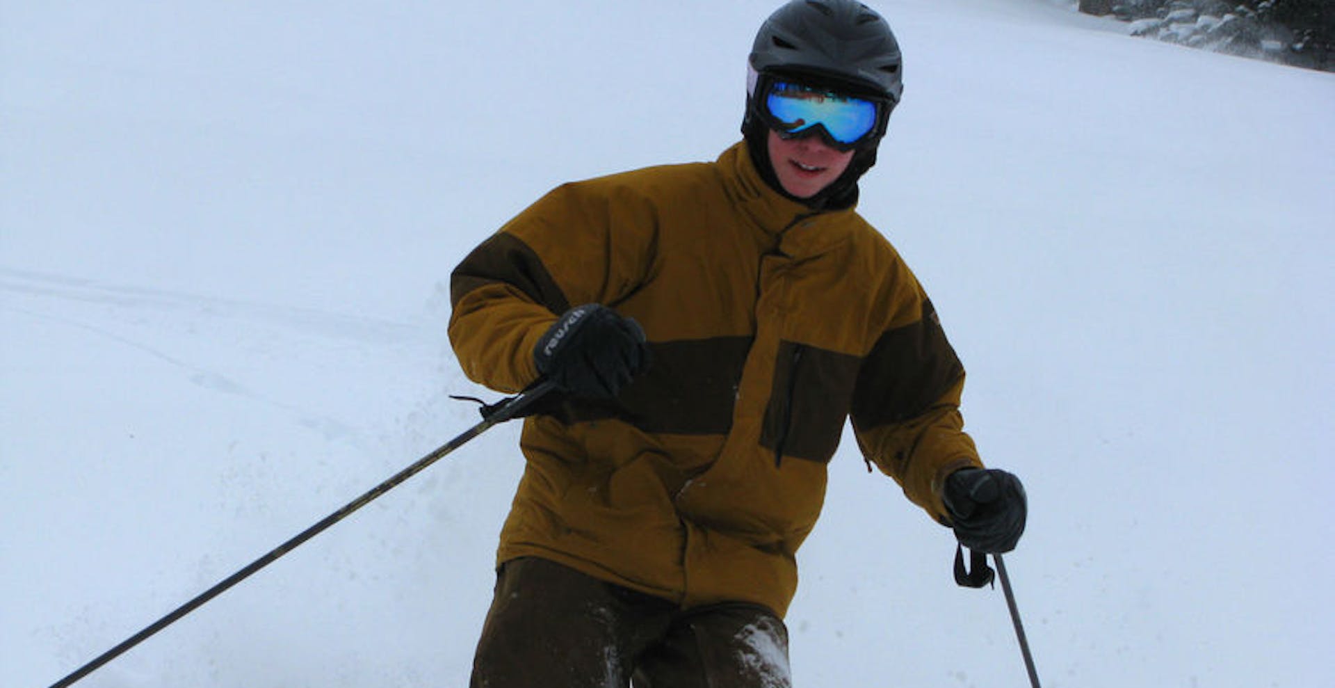 Boy skiing