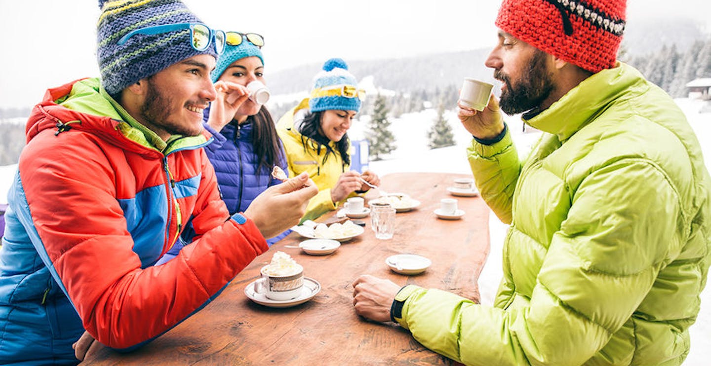 People eating and drinking