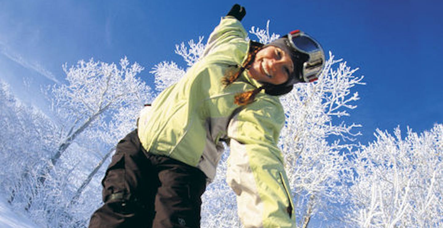 Woman skiing
