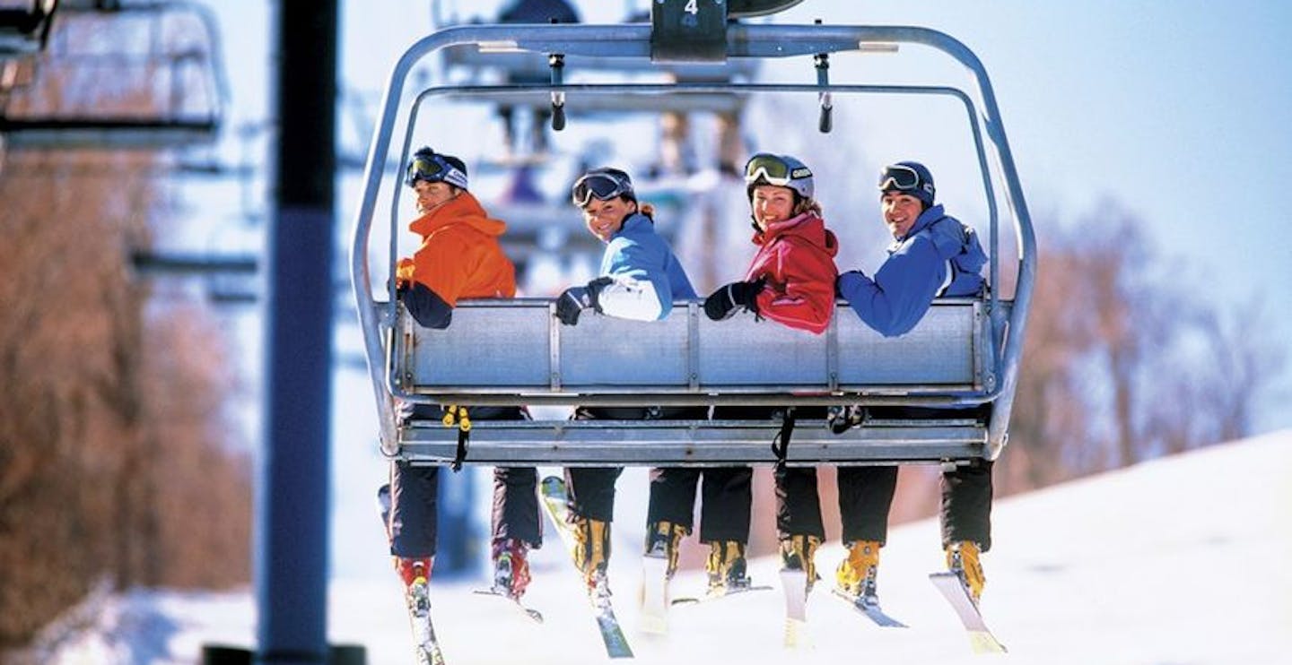 People on chair lift